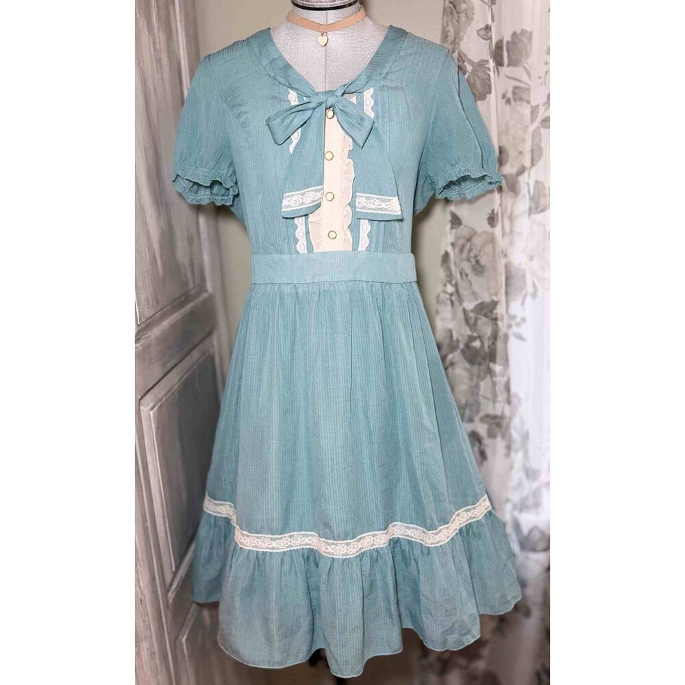 Axes Femme Lot Aqua Ribbon Tie Bouquet Dress Jfashion Himekaji Cottagecore 3 pcs - Picture 10 of 16